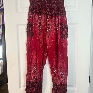 Red and Black Women's harem pants